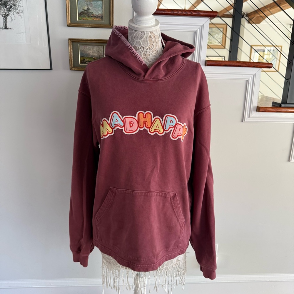 MADHAPPY Crush Universal Hoodie Maroon Multicolor Letters L